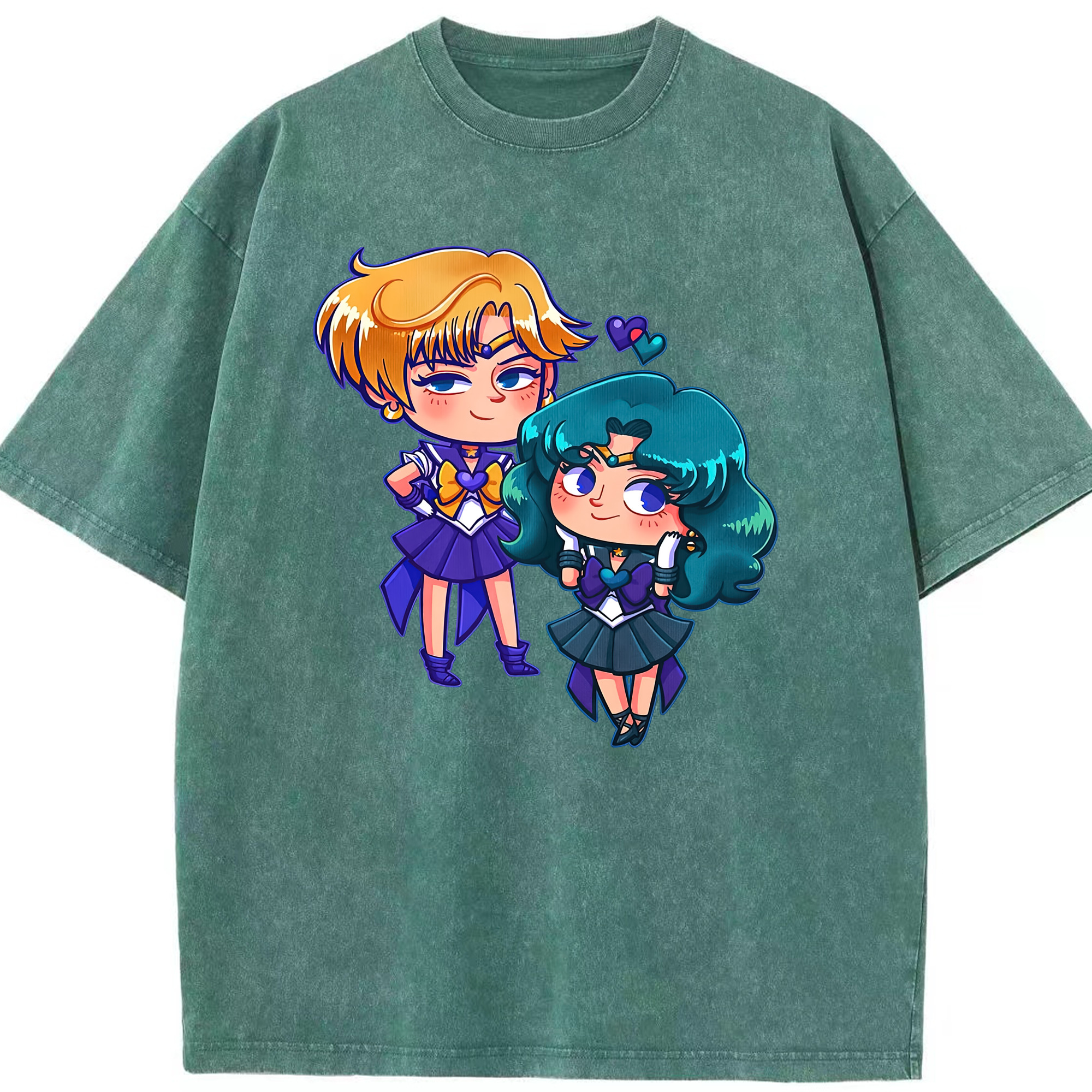 （画像用） 美少女戦士セーラームーン 天王はるか Sailor Moon Tenoh Haruka 綿100% ヴィンテージ風 半袖Tシャツ（フロントプリント）